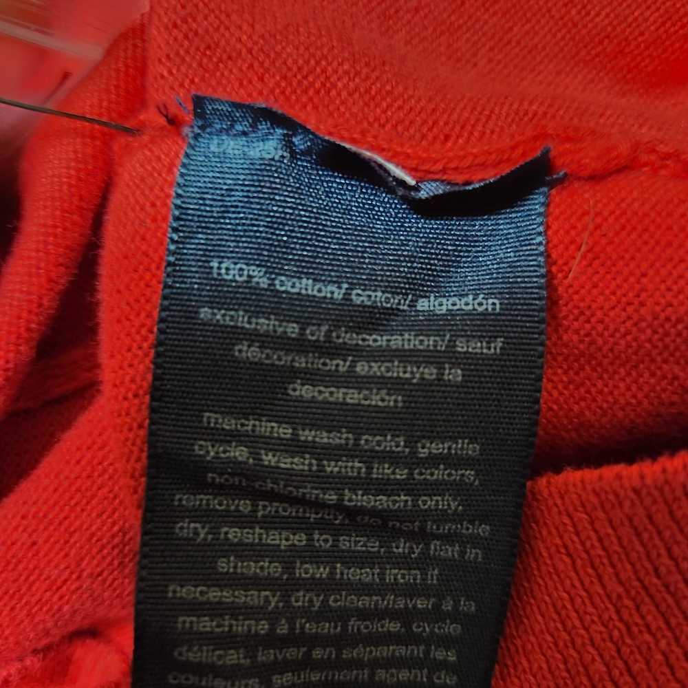 Tommy Hilfiger Red Turtleneck Sweater with Stripes - Picture 4 of 10